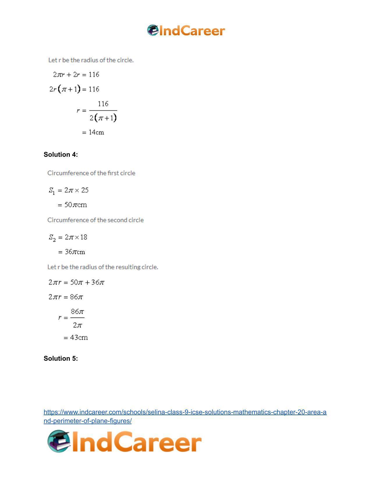 Selina Class 9 ICSE Solutions Mathematics : Chapter 20 - Area and Perimeter of Plane Figures - Page 58