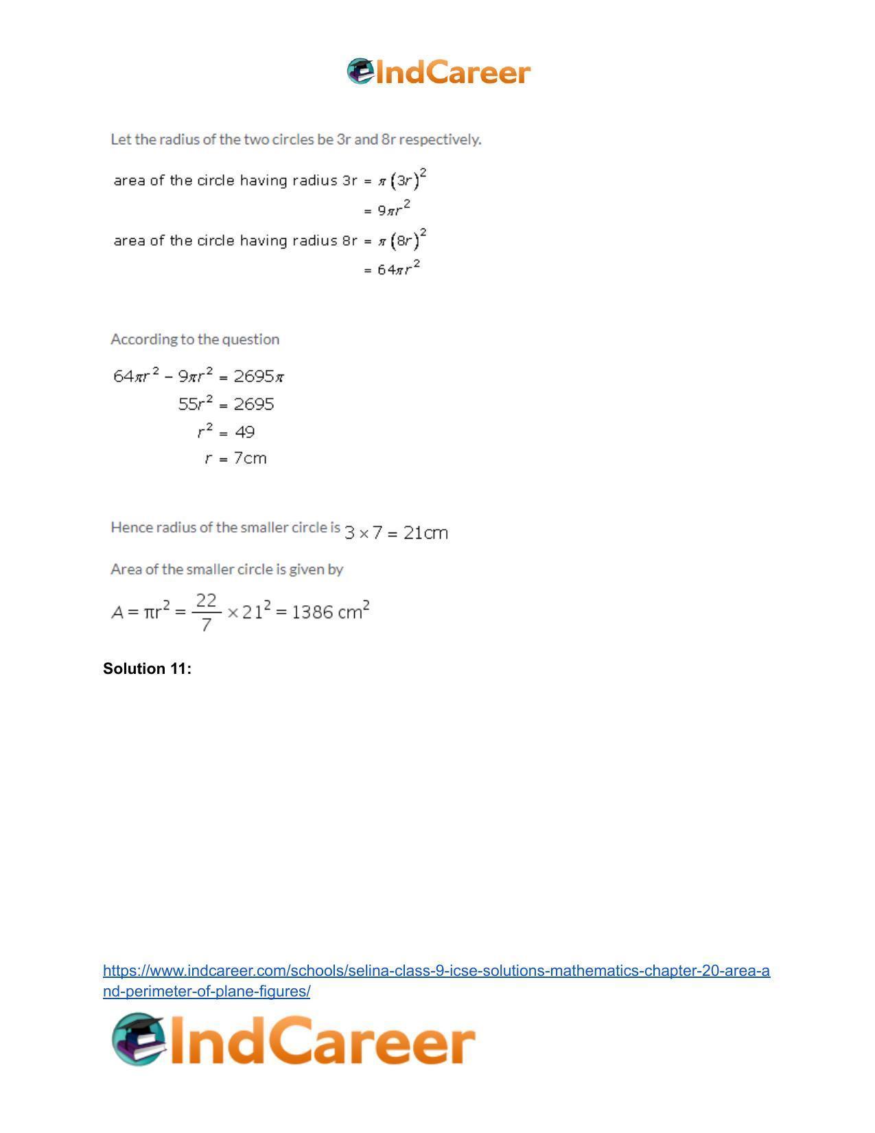 Selina Class 9 ICSE Solutions Mathematics : Chapter 20 - Area and Perimeter of Plane Figures - Page 63