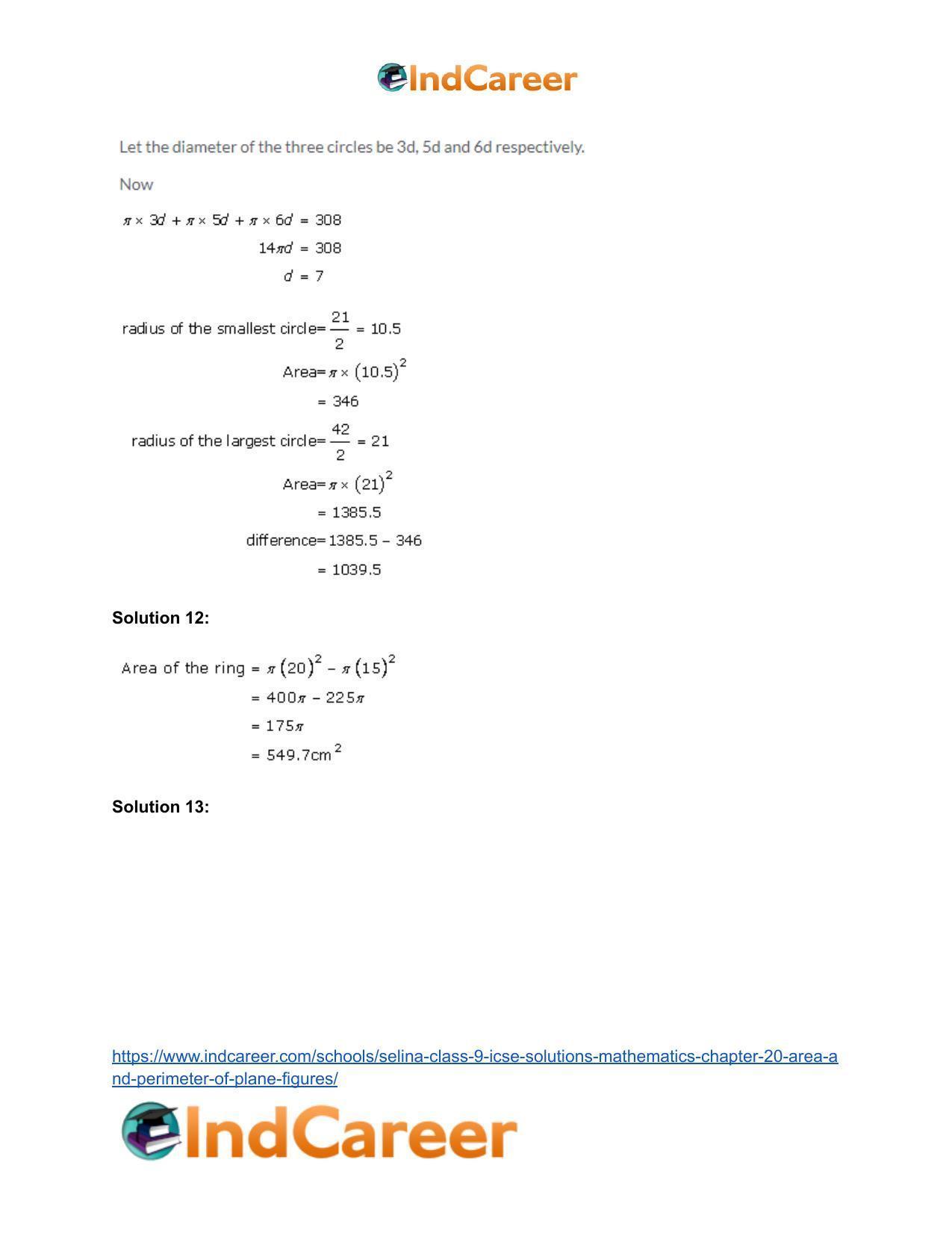 Selina Class 9 ICSE Solutions Mathematics : Chapter 20 - Area and Perimeter of Plane Figures - Page 64