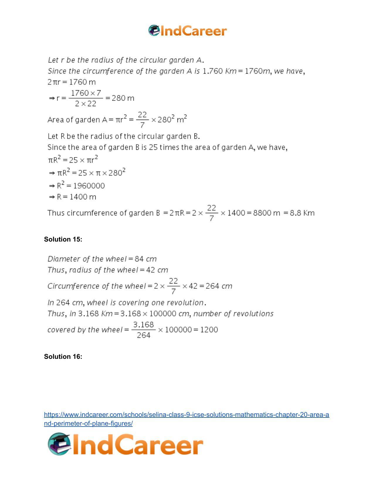 Selina Class 9 ICSE Solutions Mathematics : Chapter 20 - Area and Perimeter of Plane Figures - Page 66
