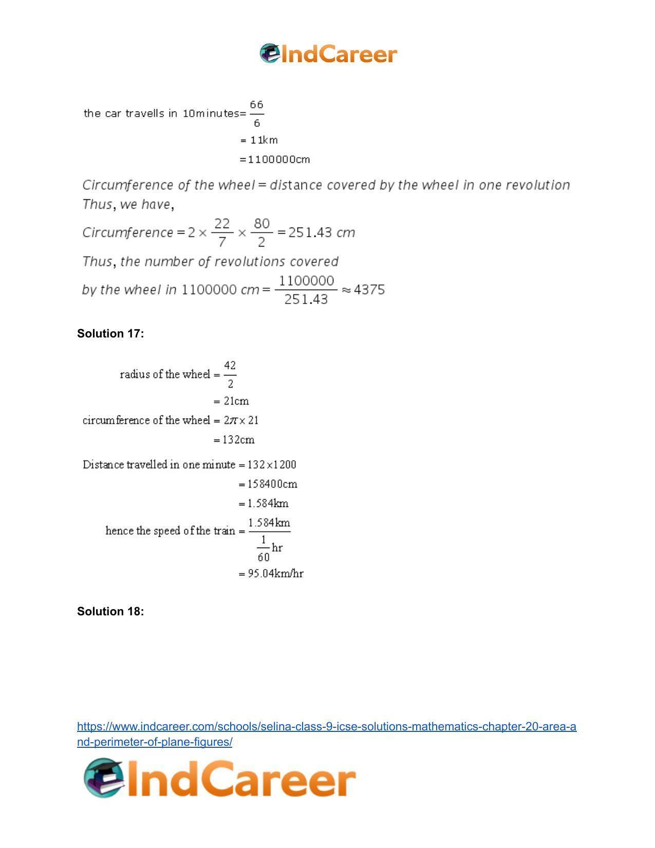 Selina Class 9 ICSE Solutions Mathematics : Chapter 20 - Area and Perimeter of Plane Figures - Page 67