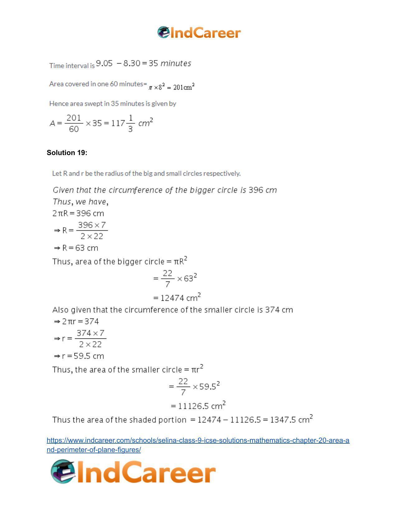Selina Class 9 ICSE Solutions Mathematics : Chapter 20 - Area and Perimeter of Plane Figures - Page 68