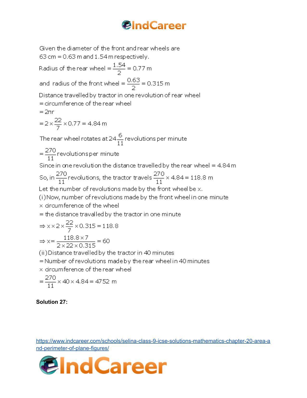 Selina Class 9 ICSE Solutions Mathematics : Chapter 20 - Area and Perimeter of Plane Figures - Page 74