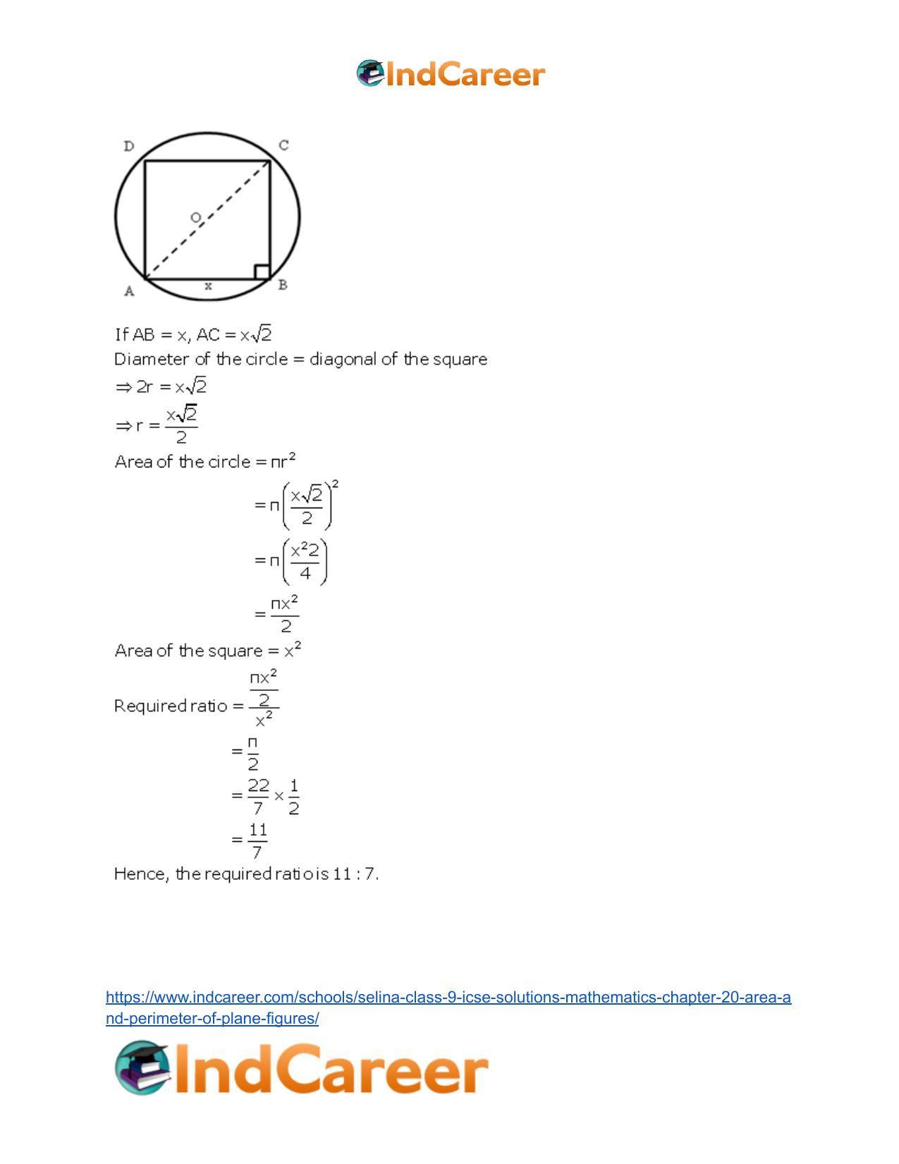 Selina Class 9 ICSE Solutions Mathematics : Chapter 20 - Area and Perimeter of Plane Figures - Page 76