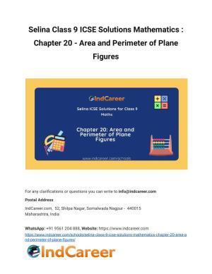 Selina Class 9 ICSE Solutions Mathematics : Chapter 20 - Area and Perimeter of Plane Figures