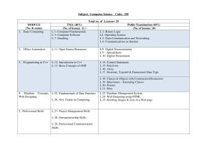 NIOS Class 12 Computer Science Syllabus