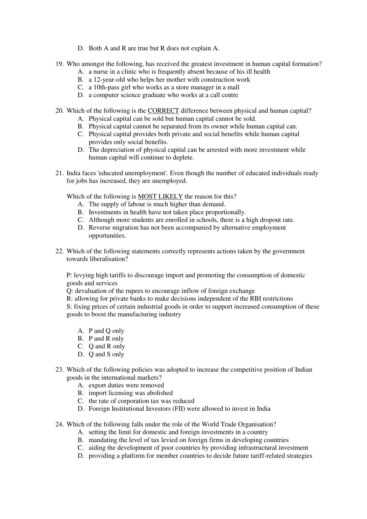 CBSE Class 12 Economics Term 1 Practice Questions 2021-22 - Page 4