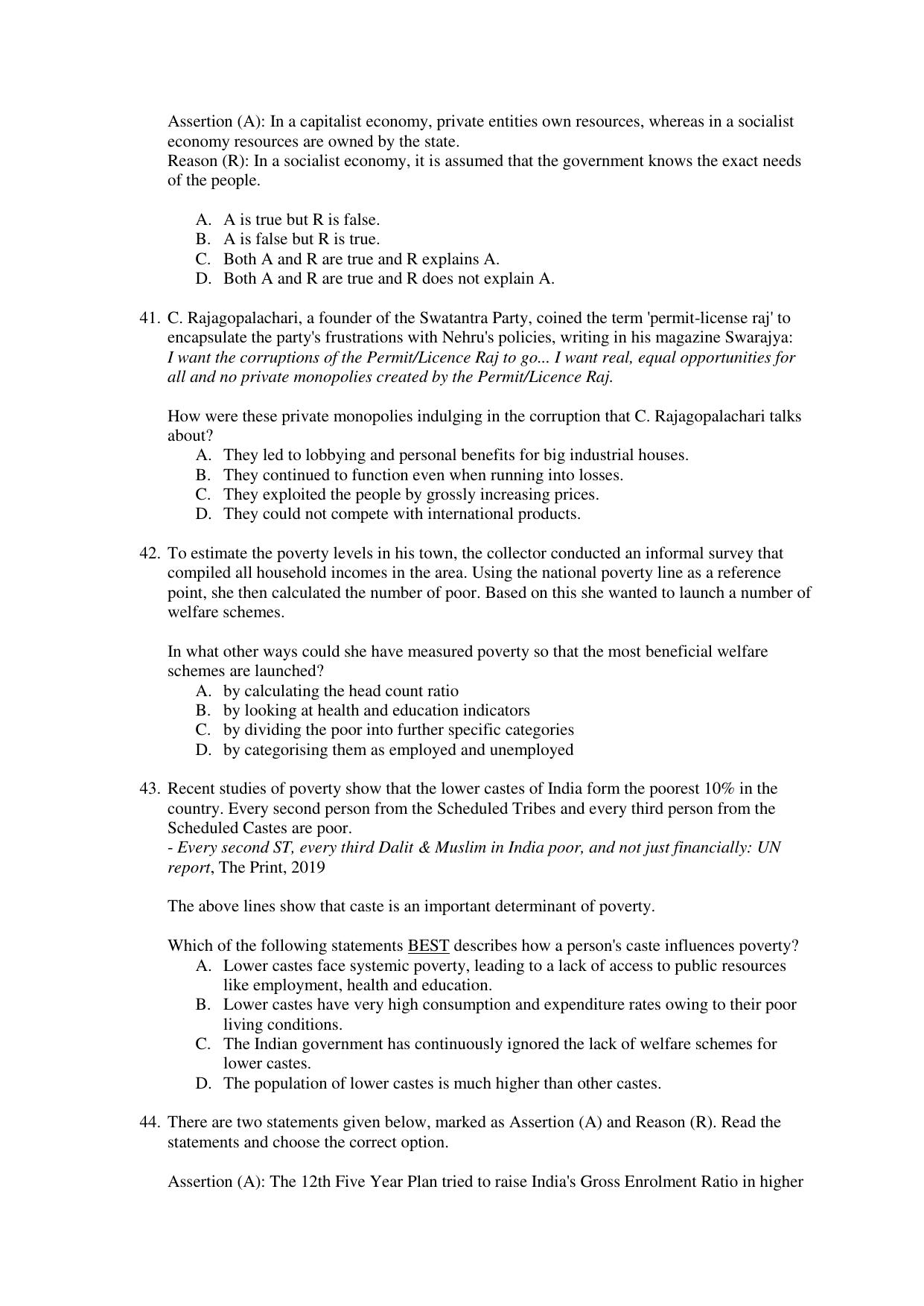 CBSE Class 12 Economics Term 1 Practice Questions 2021-22 - Page 8