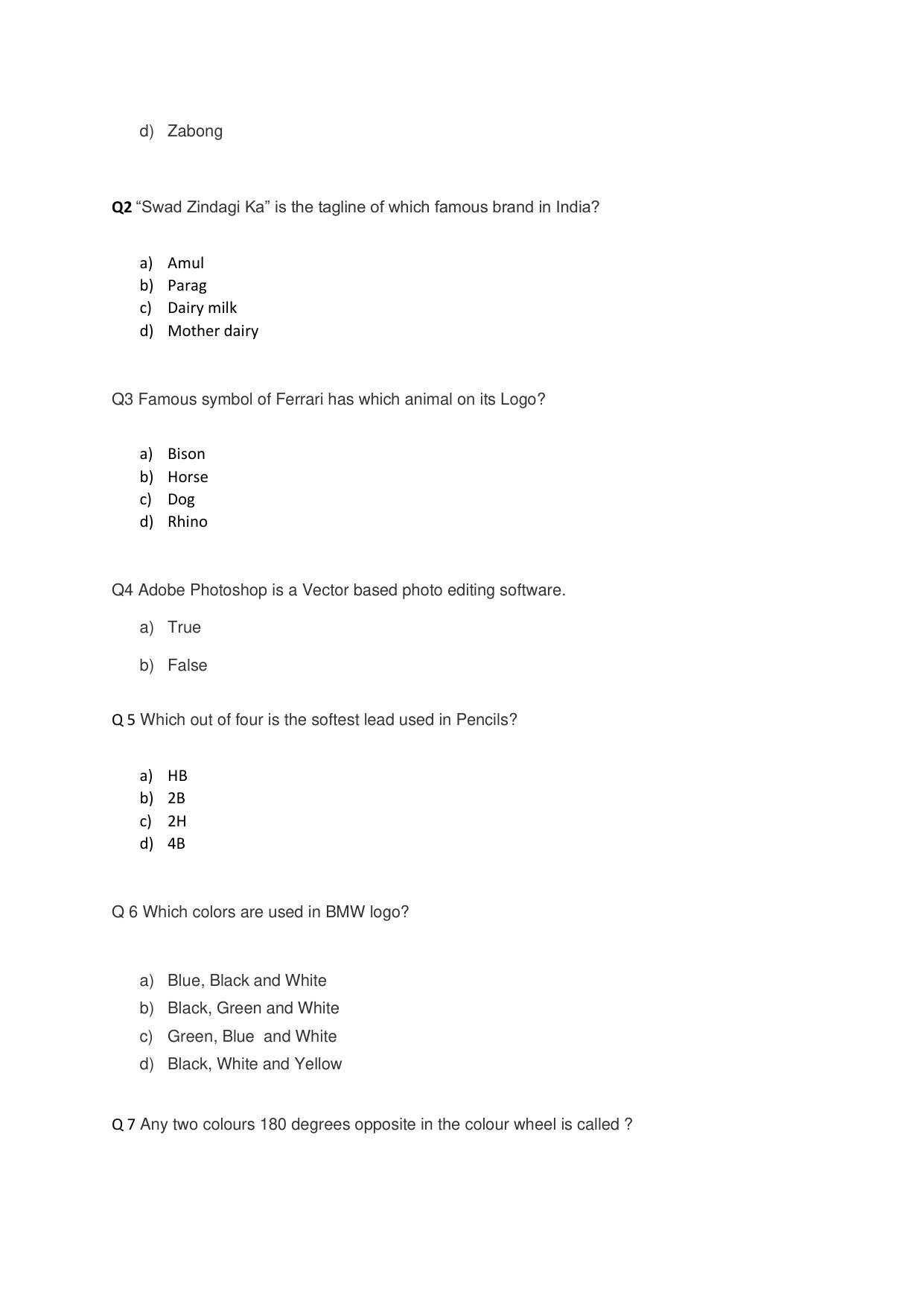 UPES M.Des Sample Papers - Page 7