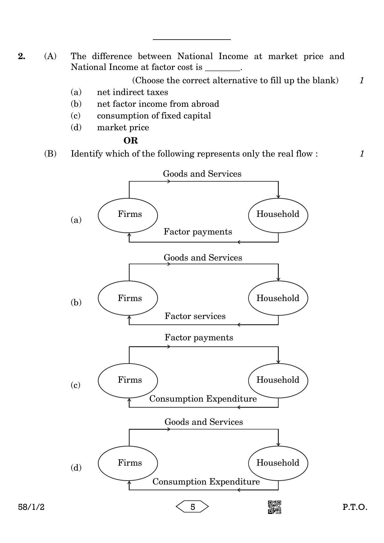 CBSE Class 12 58-1-2 Economics 2023 Question Paper - Page 5
