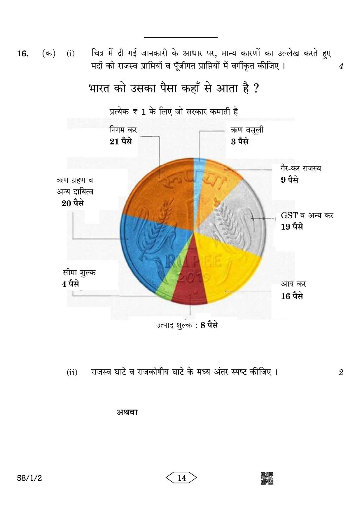CBSE Class 12 58-1-2 Economics 2023 Question Paper - Page 14