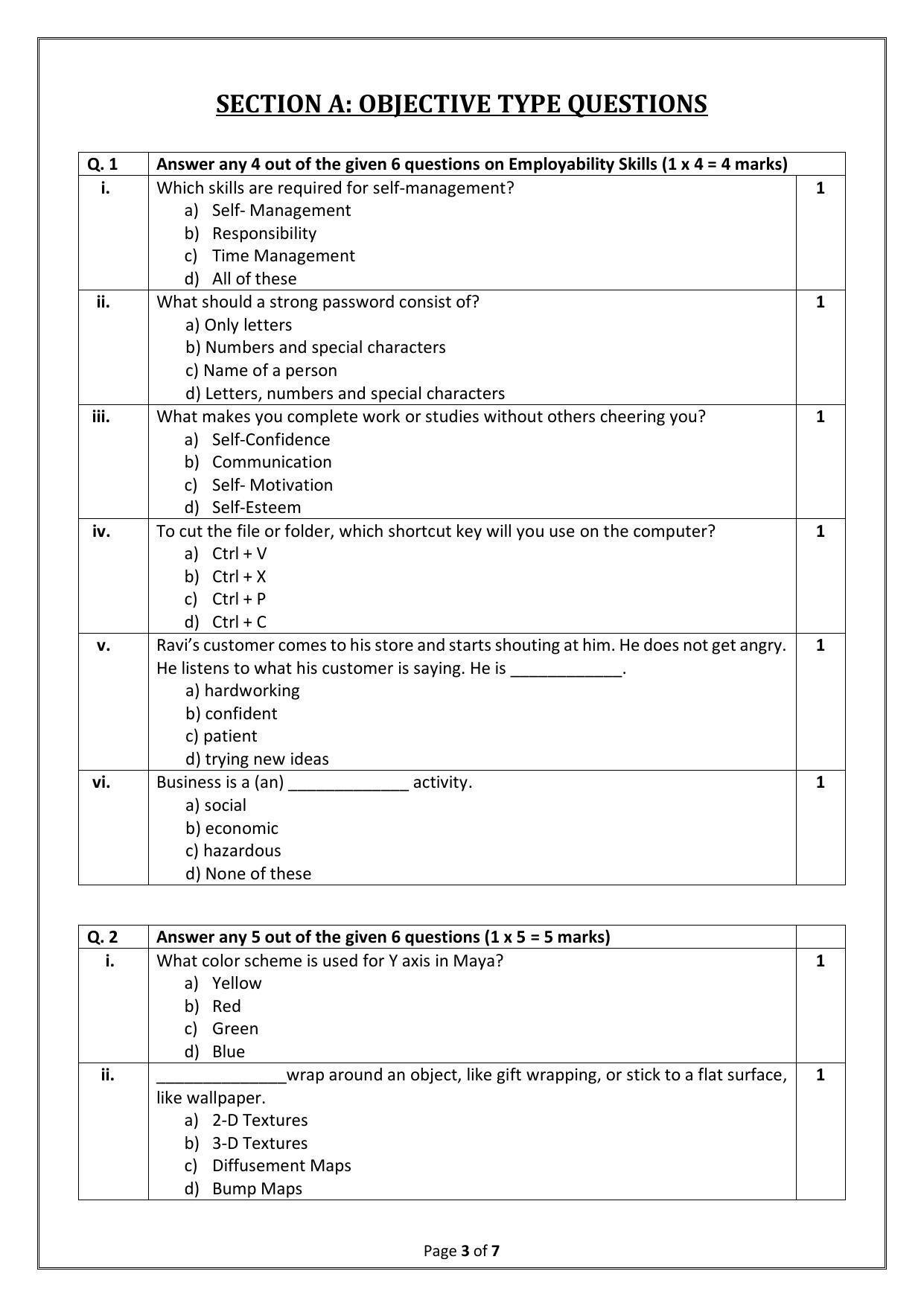 CBSE Class 10 (Skill Education) Multi Media Sample Papers 2023 - Page 3