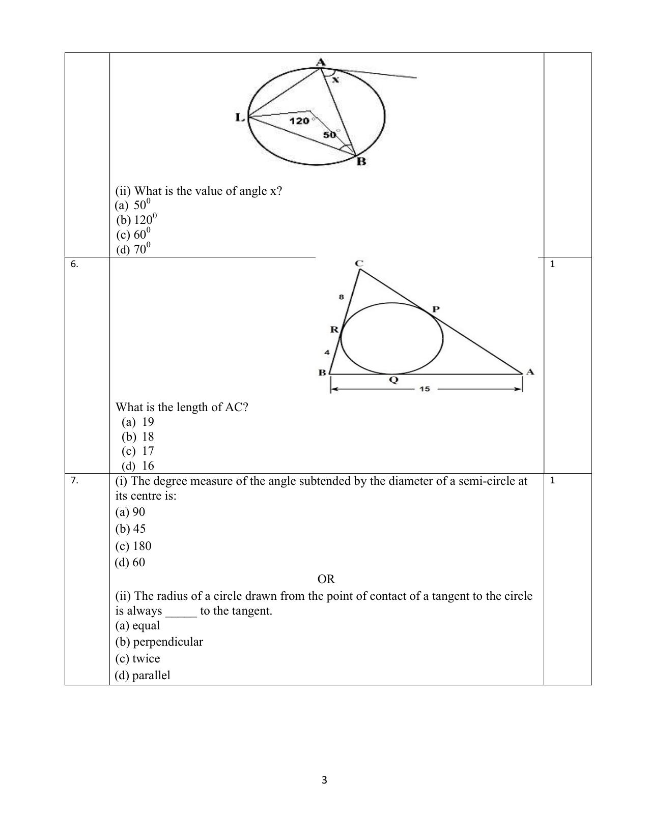 NIOS Class 10 Mathematics (211) Sample Paper - Page 3