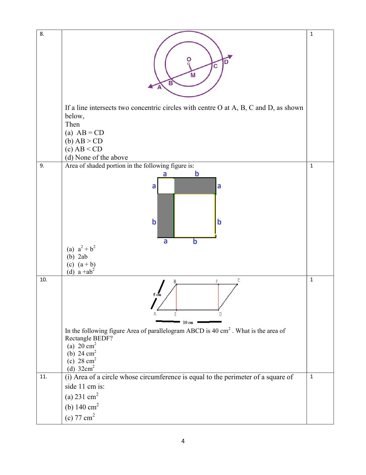 NIOS Class 10 Mathematics (211) Sample Paper - Page 4