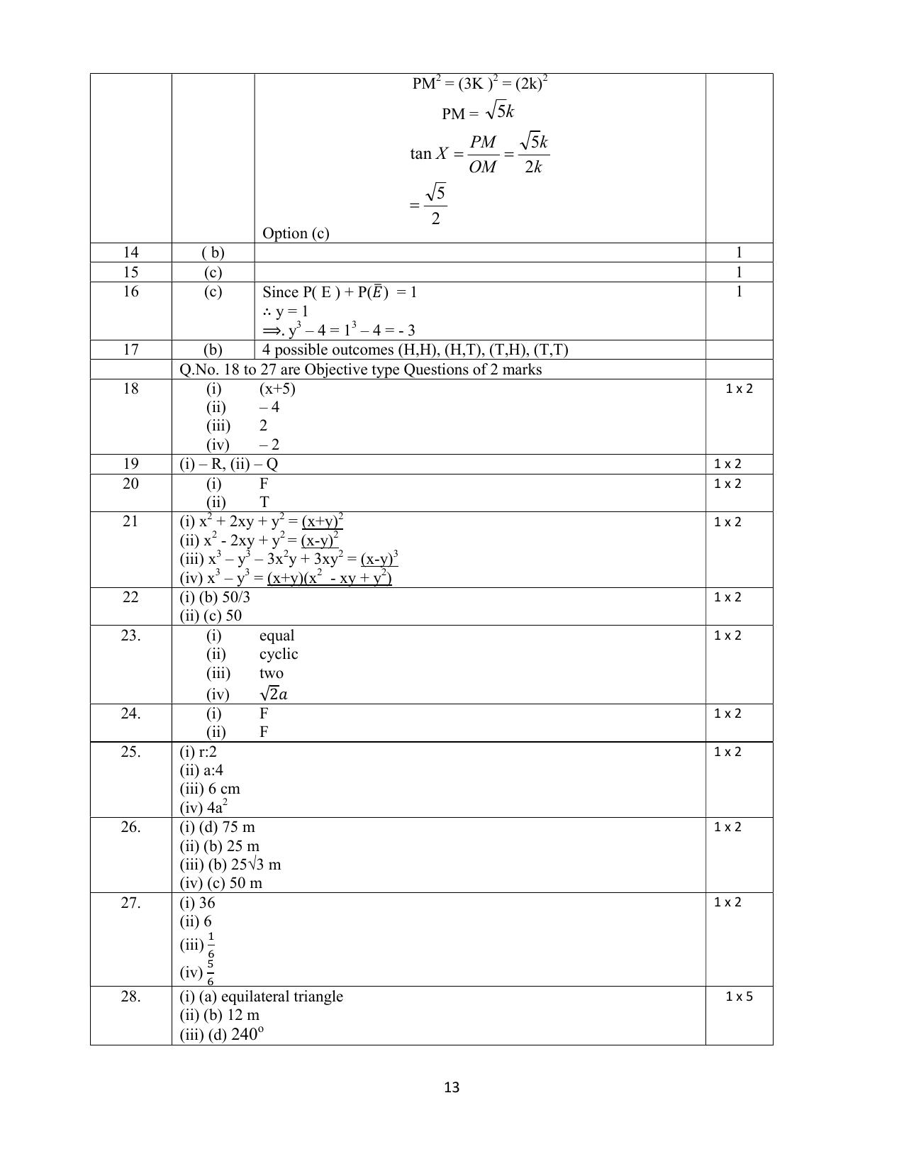 NIOS Class 10 Mathematics (211) Sample Paper - Page 13