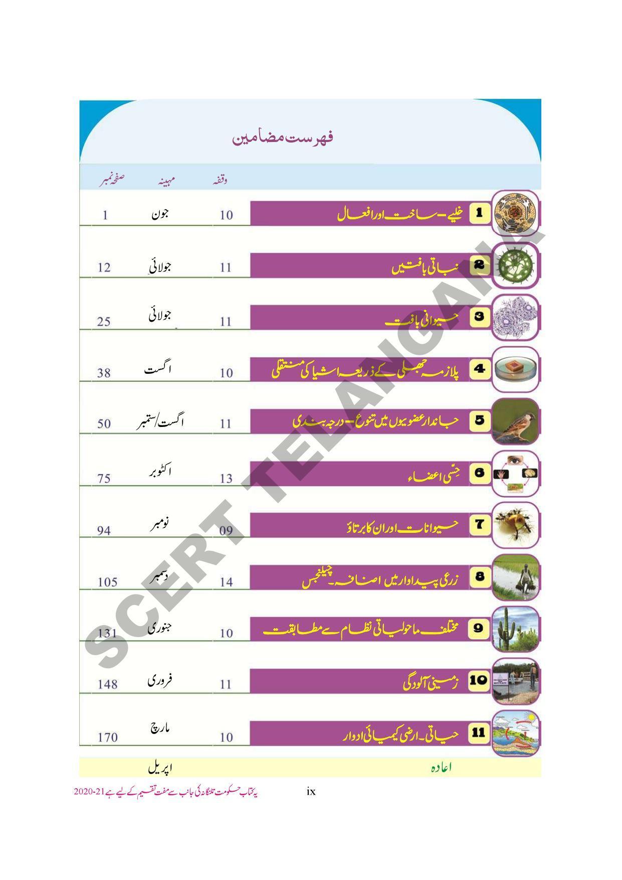TS SCERT Class 9 Biological Science (Urdu Medium) Text Book - Page 11