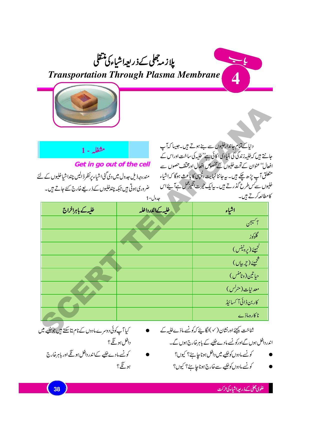 TS SCERT Class 9 Biological Science (Urdu Medium) Text Book - Page 50