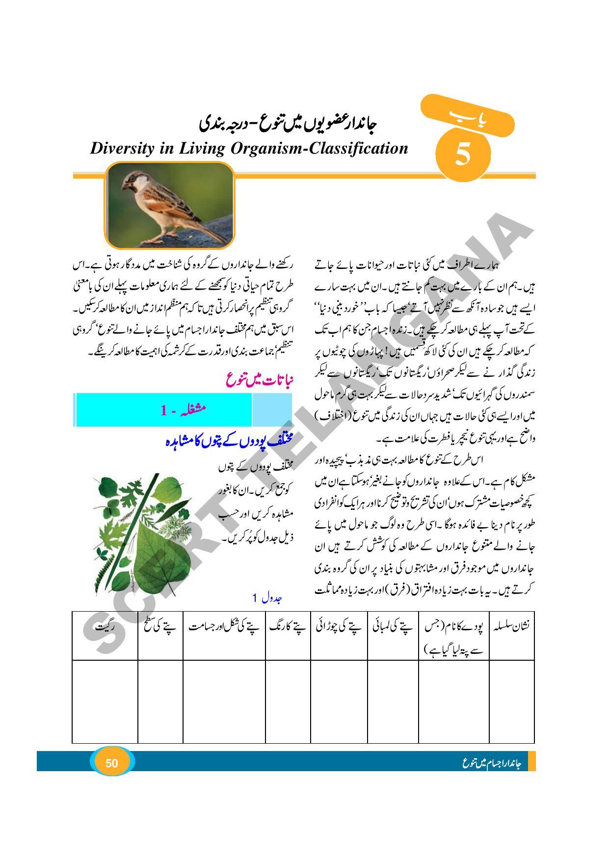 TS SCERT Class 9 Biological Science (Urdu Medium) Text Book - Page 62