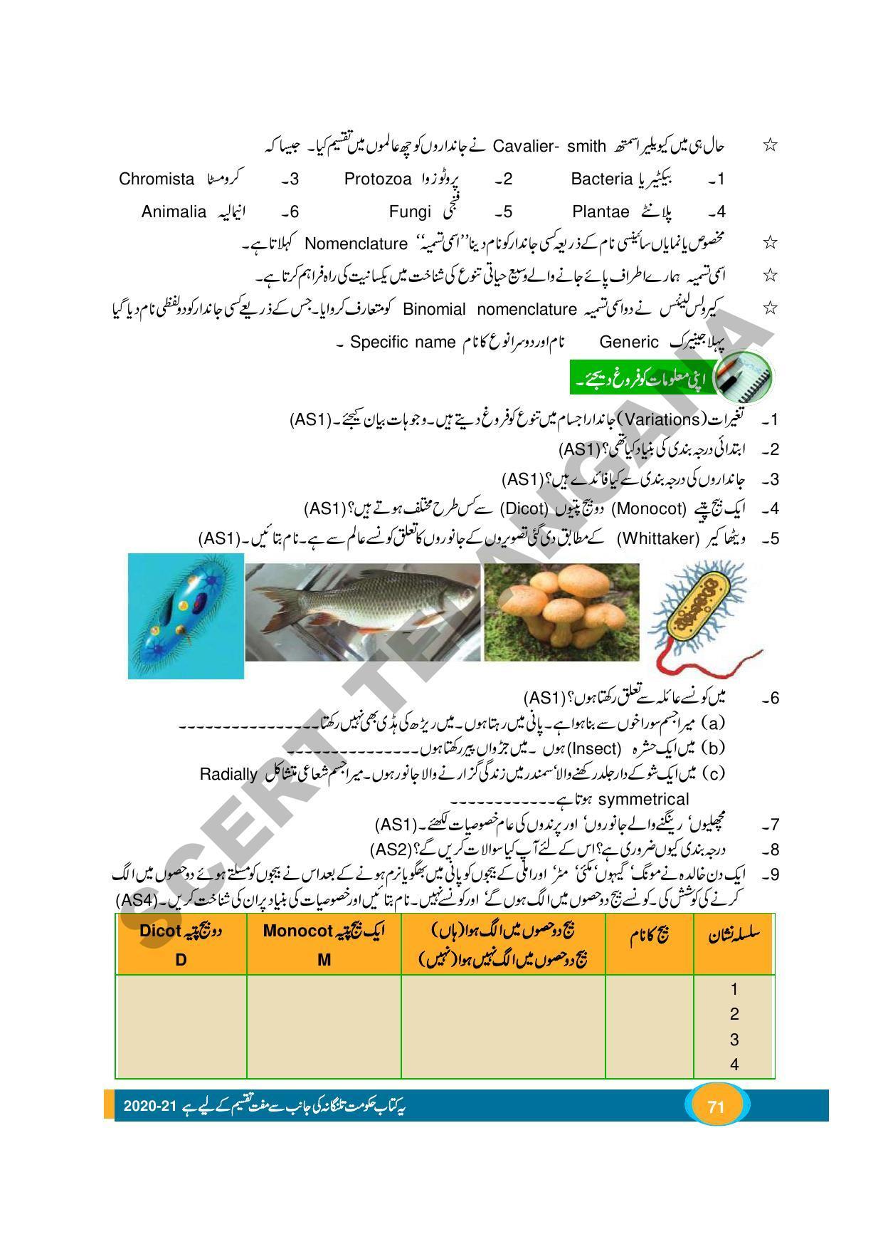 TS SCERT Class 9 Biological Science (Urdu Medium) Text Book - Page 83