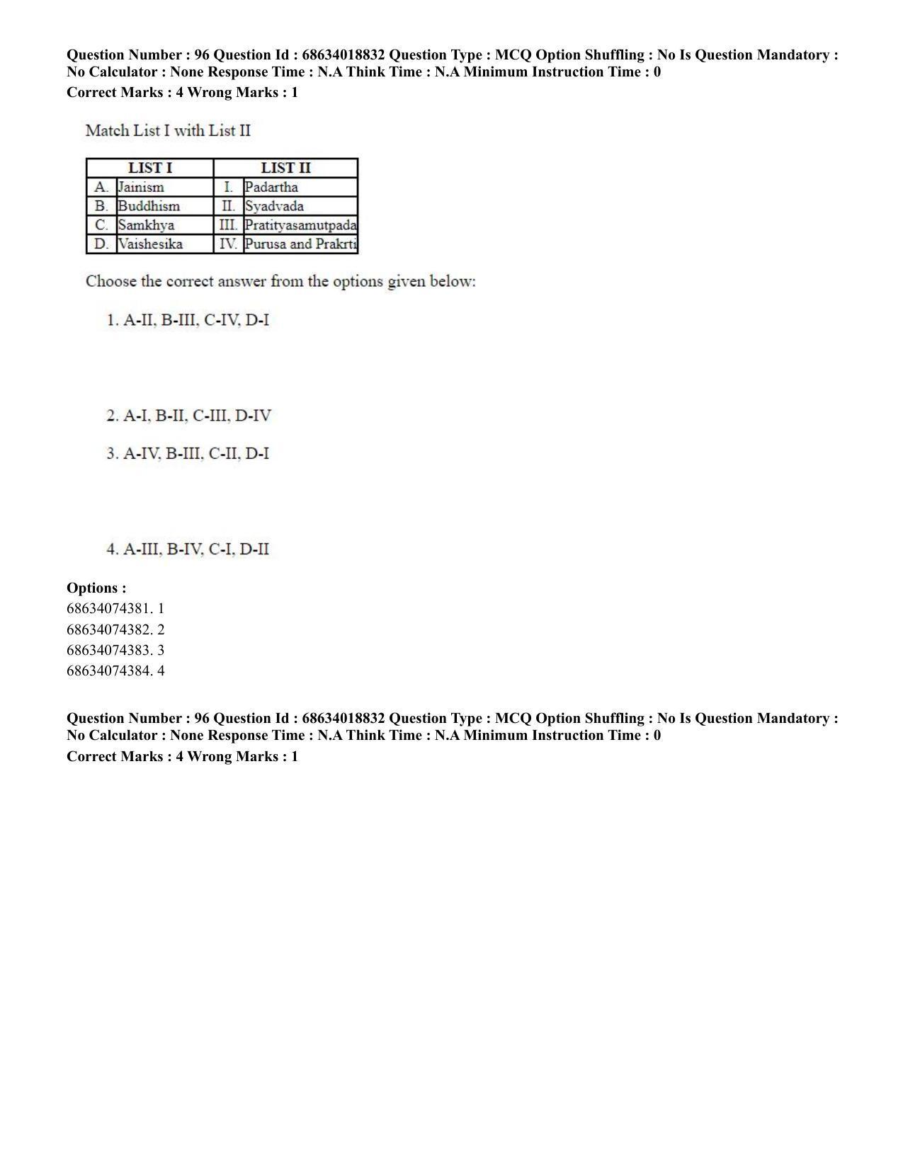 CUET PG 2023: COQP22 – HUQP16 – Philosophy(Eng) - Shift 3 (13-06-2023) Question Paper - Page 98