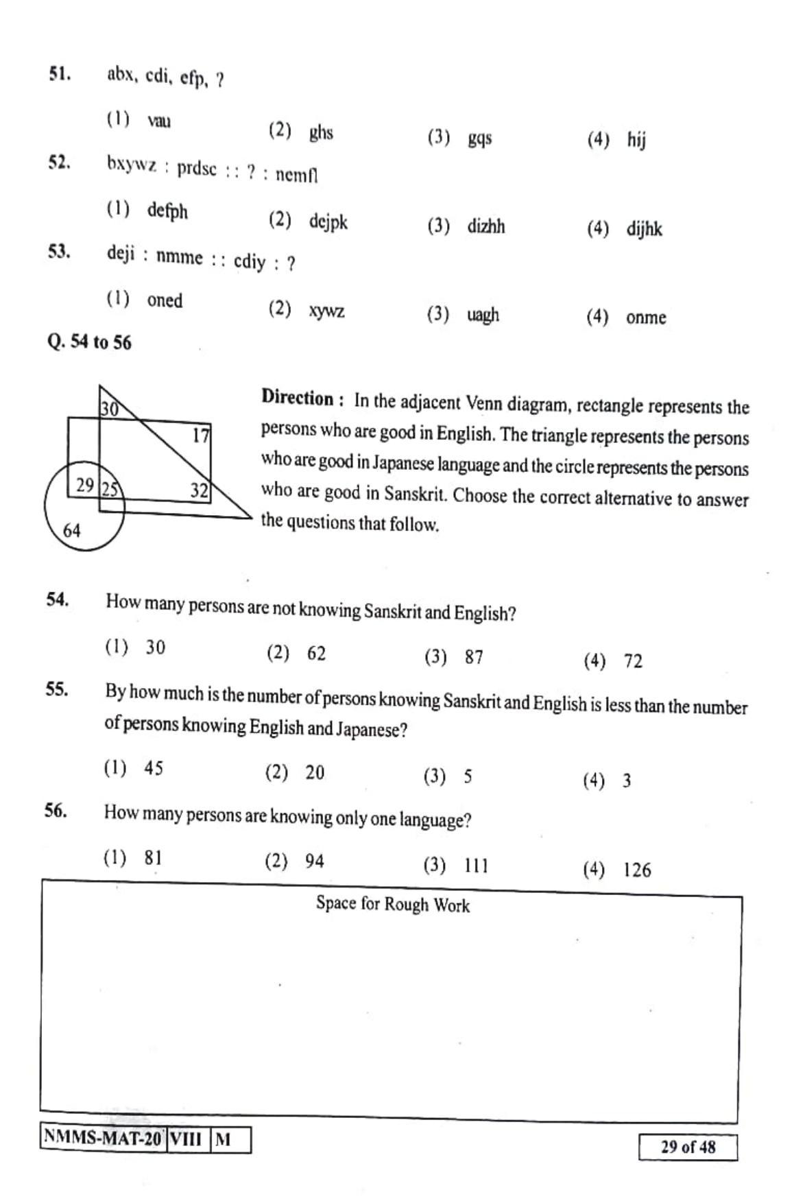 MAT URDU 2020-21 Class 8 Maharashtra NMMS Question Papers - Page 29