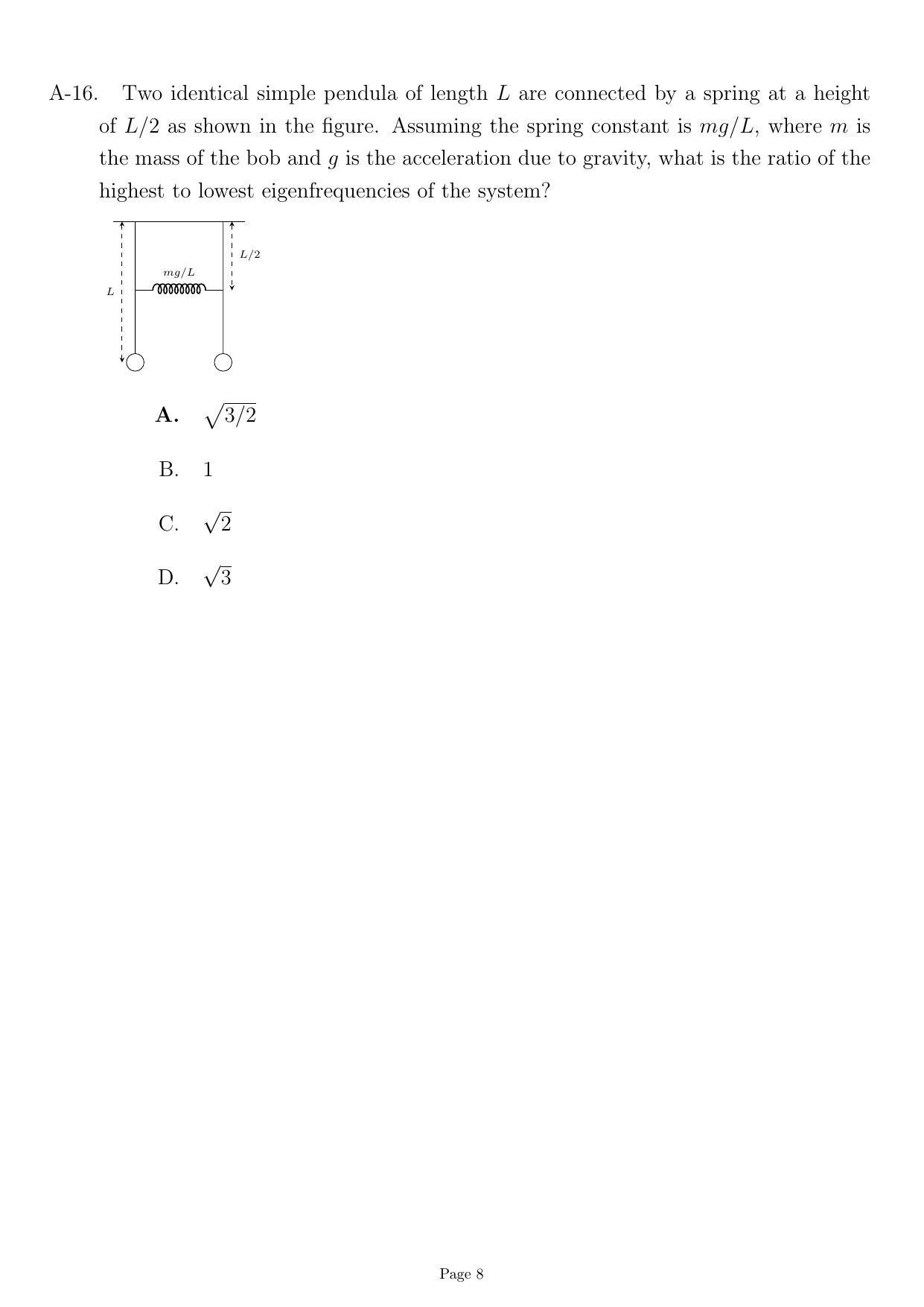 JEST 2022 Physics Question Paper with Answer key - Page 8