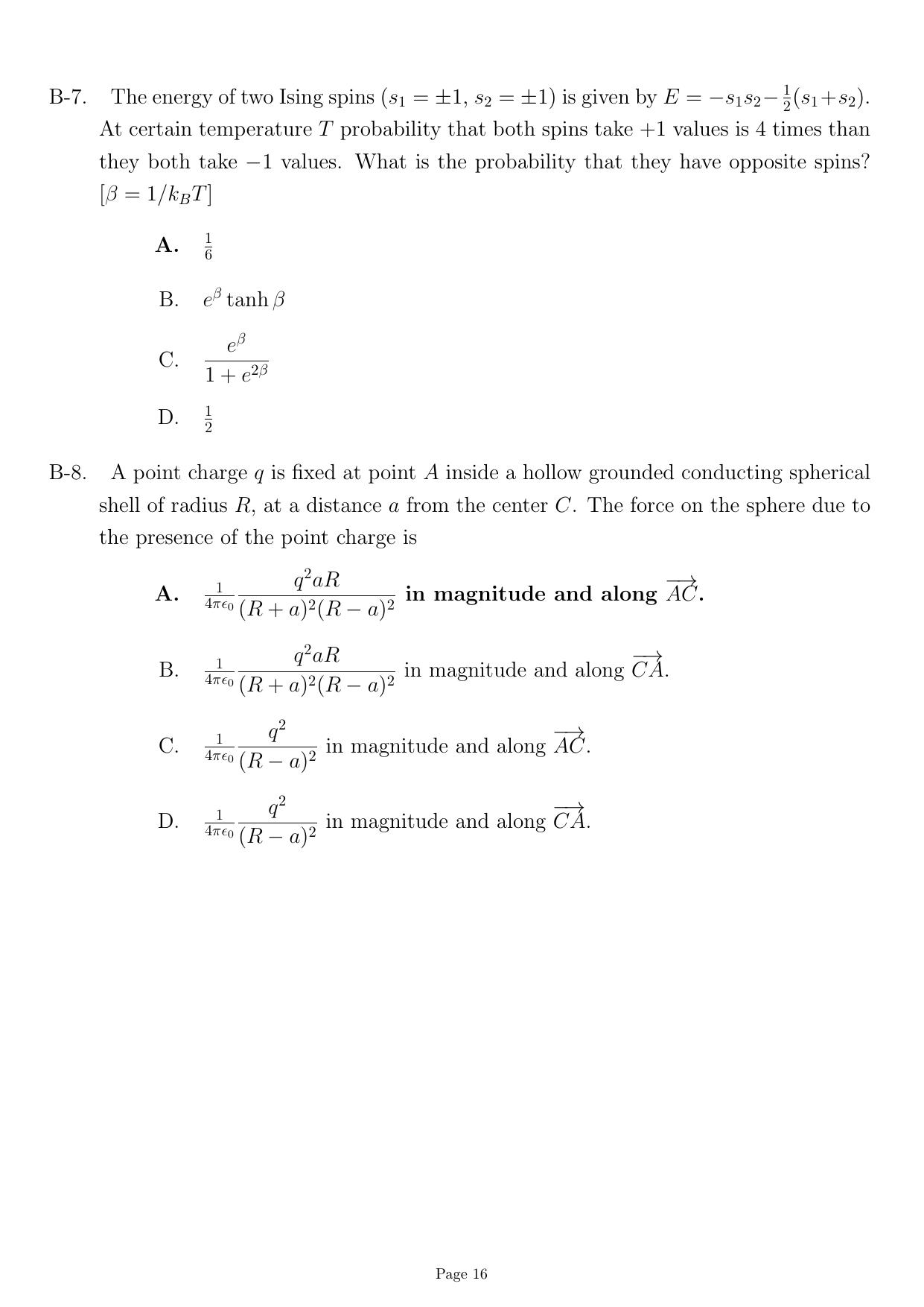 JEST 2022 Physics Question Paper with Answer key - Page 16