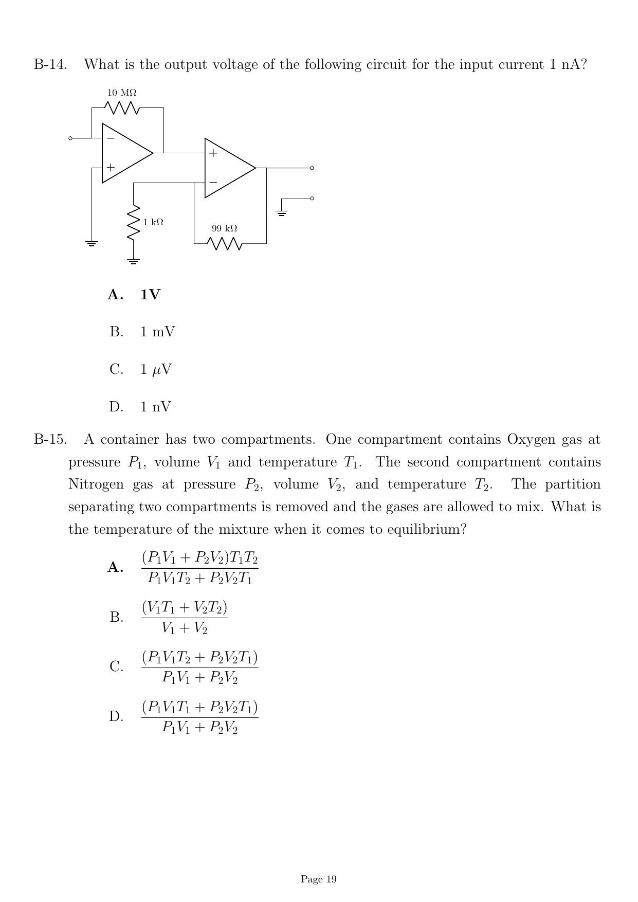 JEST 2022 Physics Question Paper with Answer key - Page 19