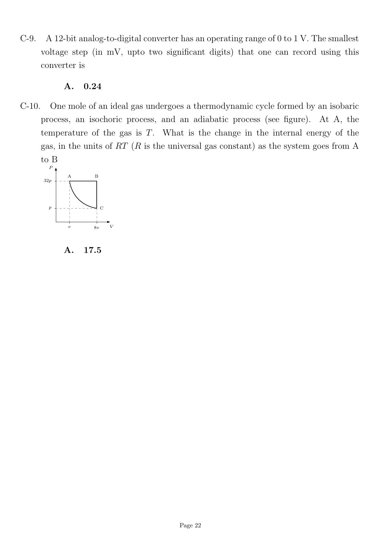 JEST 2022 Physics Question Paper with Answer key - Page 22