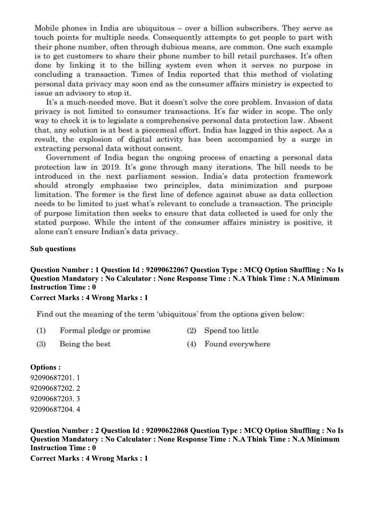 CUET PG 2023: SCQP11 – Environmental Sciences/Studies Eng-Shift 1 (24-06-2023) Question Paper - Page 5
