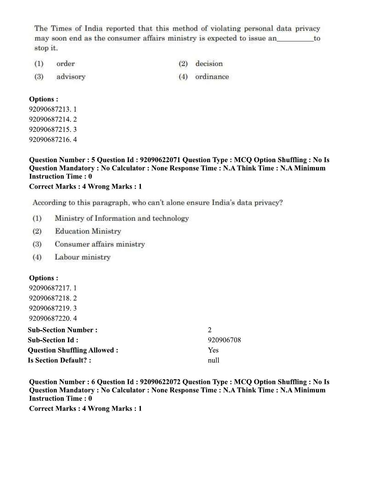 CUET PG 2023: SCQP11 – Environmental Sciences/Studies Eng-Shift 1 (24-06-2023) Question Paper - Page 7
