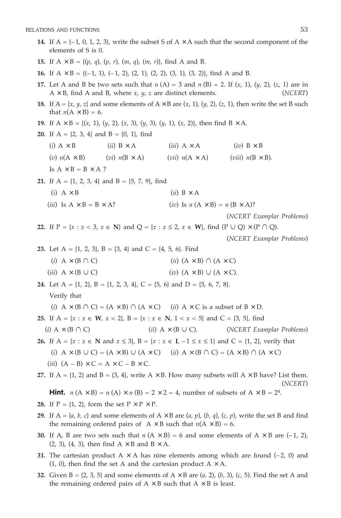 ML Aggarwal Class 11 Solutions: Relations and Functions - Page 5
