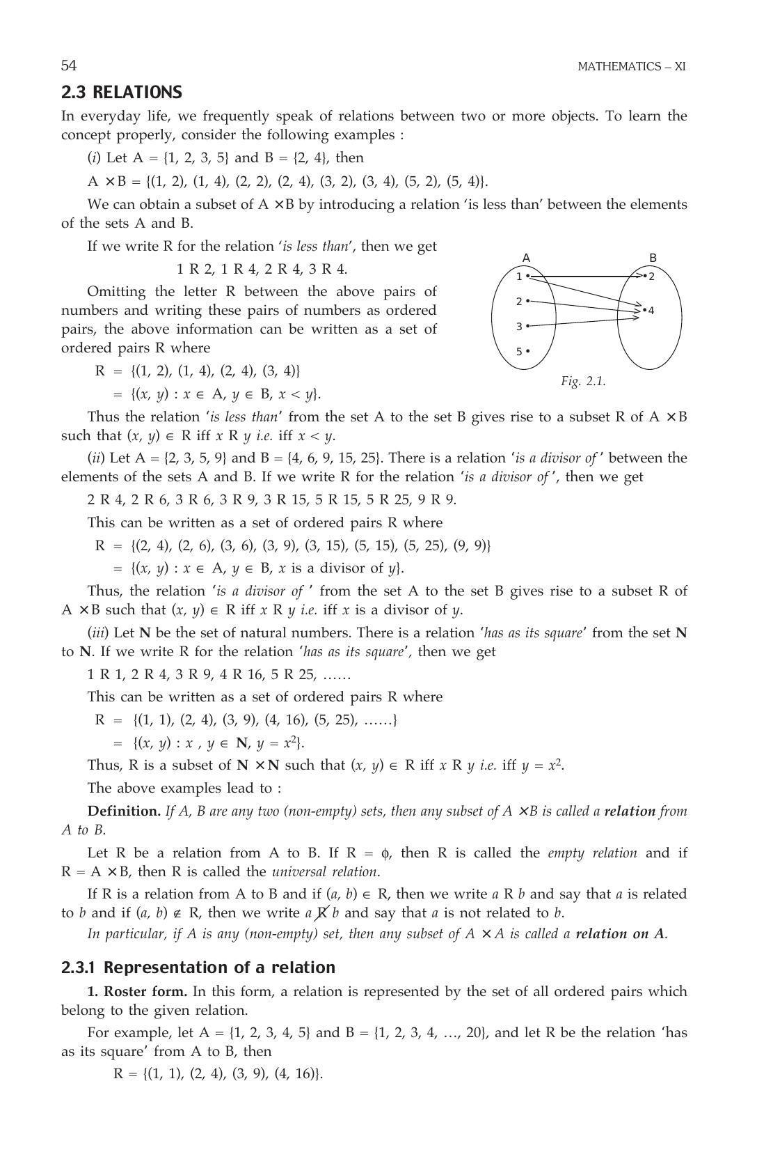 ML Aggarwal Class 11 Solutions: Relations and Functions - Page 6