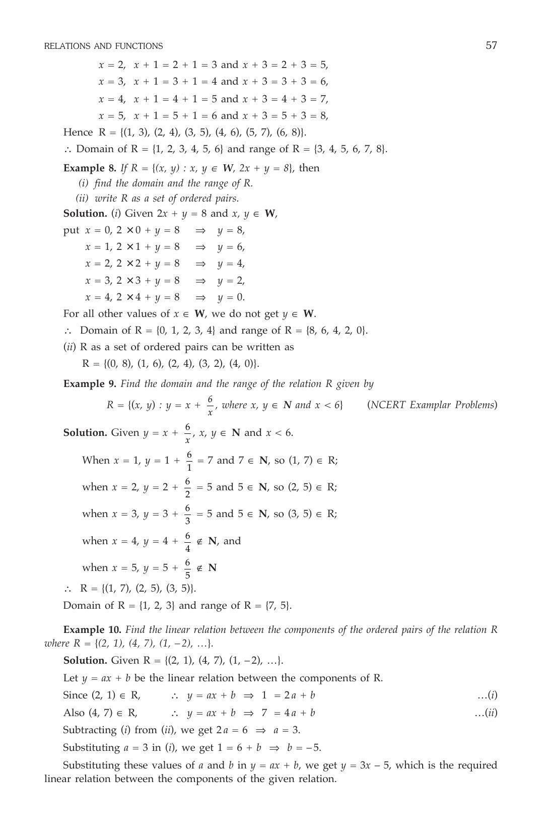 ML Aggarwal Class 11 Solutions: Relations and Functions - Page 9