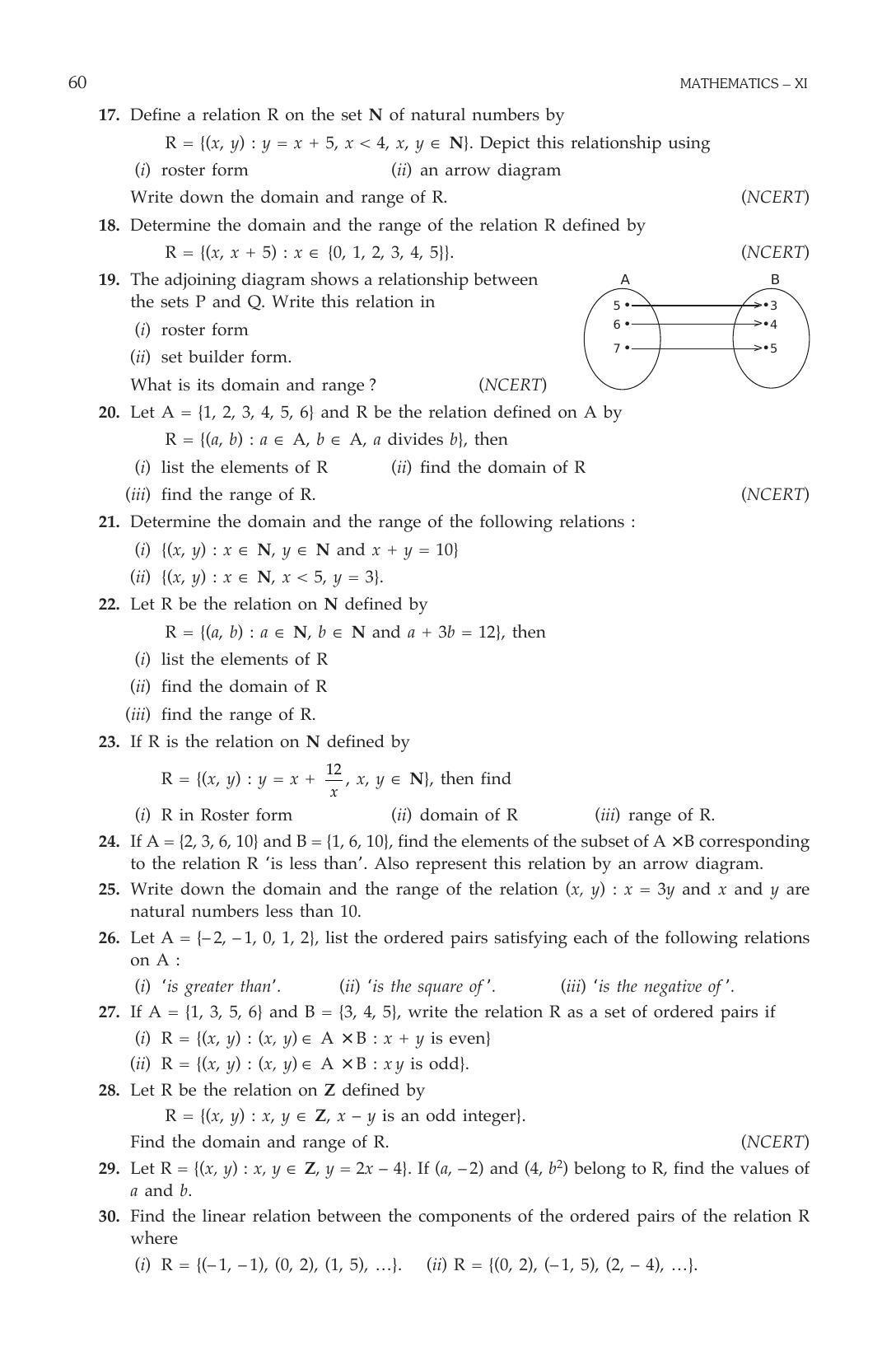 ML Aggarwal Class 11 Solutions: Relations and Functions - Page 12