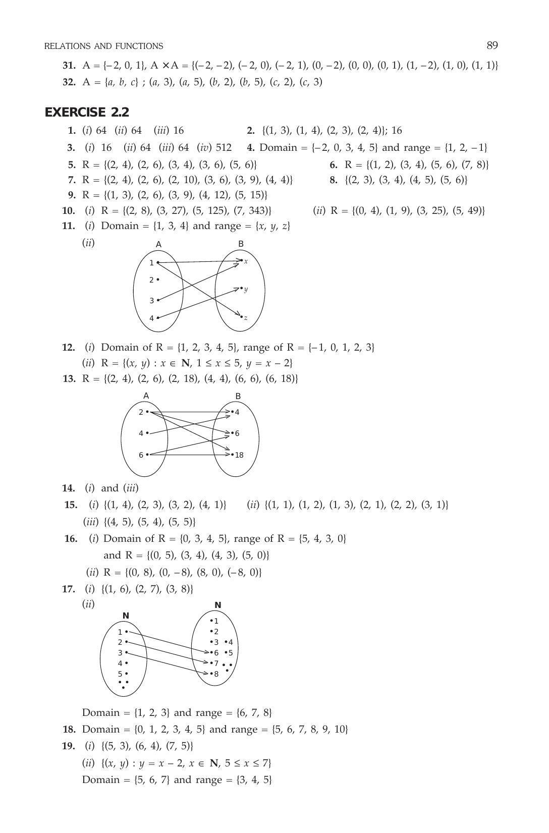 ML Aggarwal Class 11 Solutions: Relations and Functions - Page 17