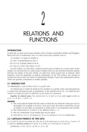 ML Aggarwal Class 11 Solutions: Relations and Functions