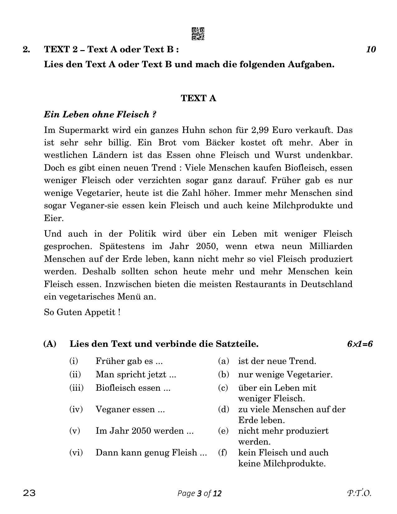 CBSE Class 10 23_German 2023 Question Paper - Page 3
