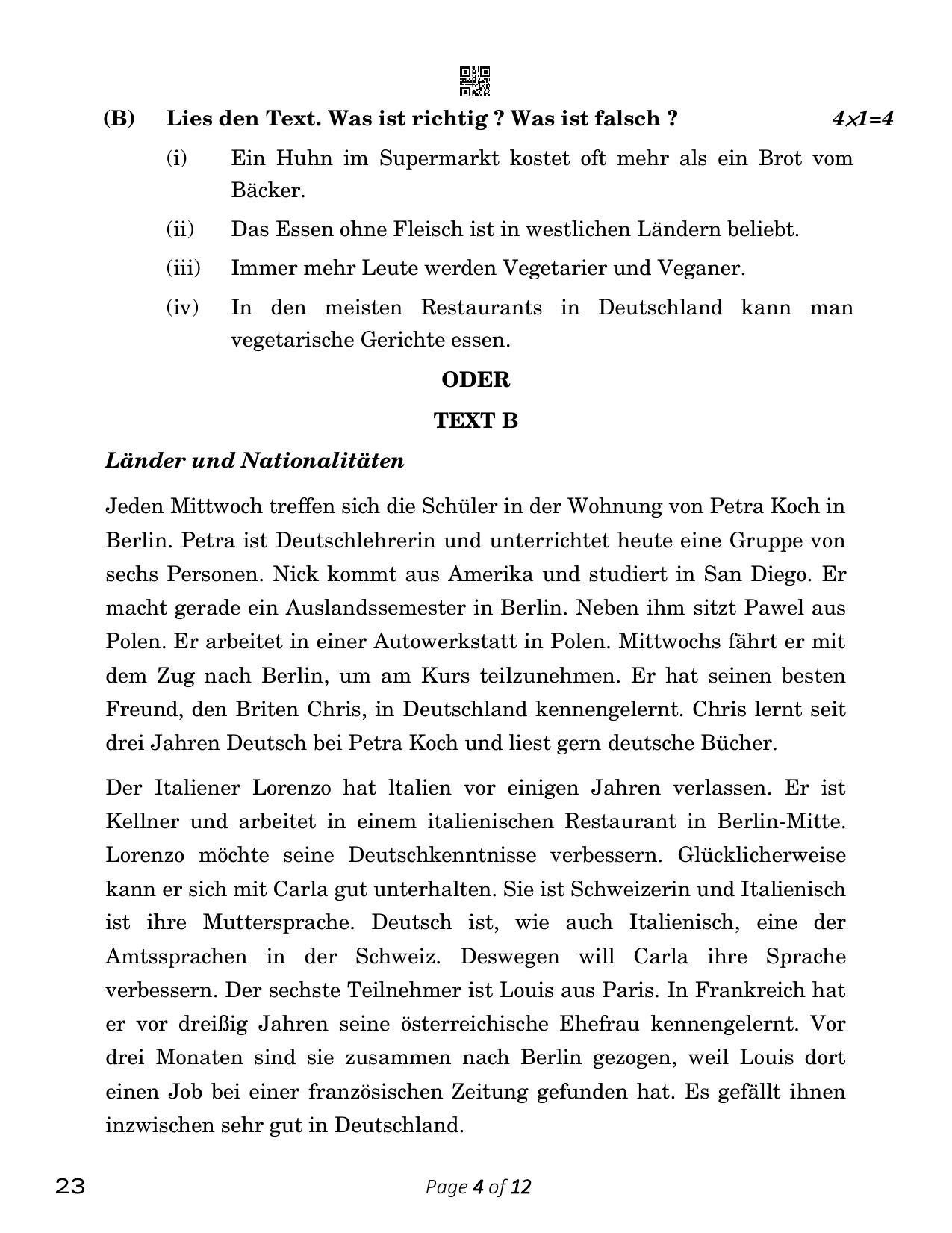 CBSE Class 10 23_German 2023 Question Paper - Page 4