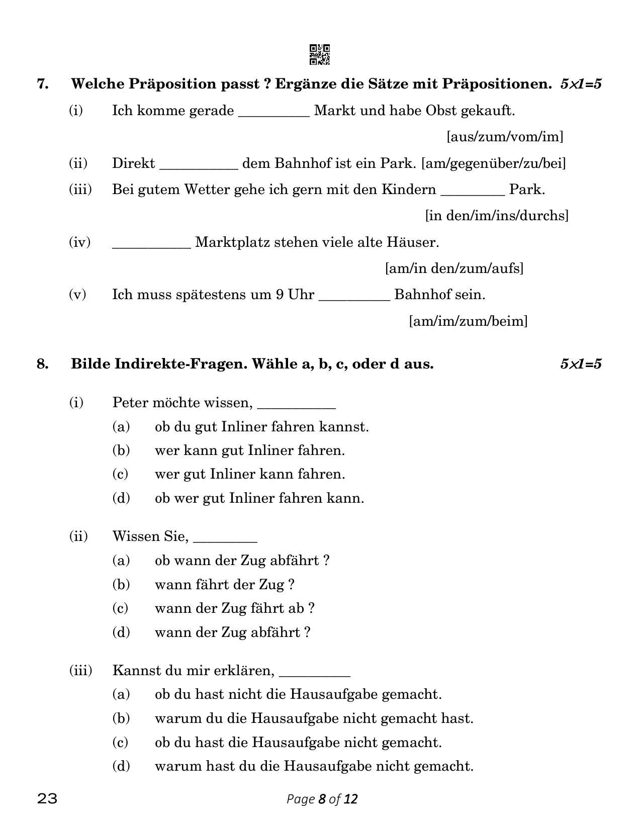 CBSE Class 10 23_German 2023 Question Paper - Page 8