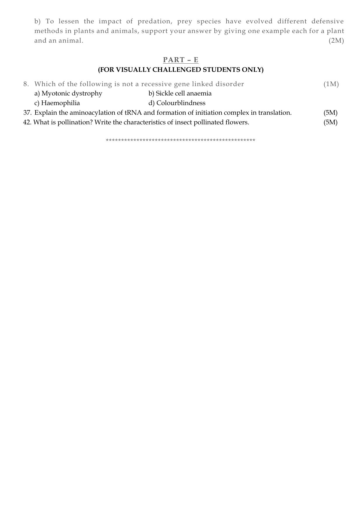 Karnataka II PUC Biology Model Question Paper III 2025 - Page 5