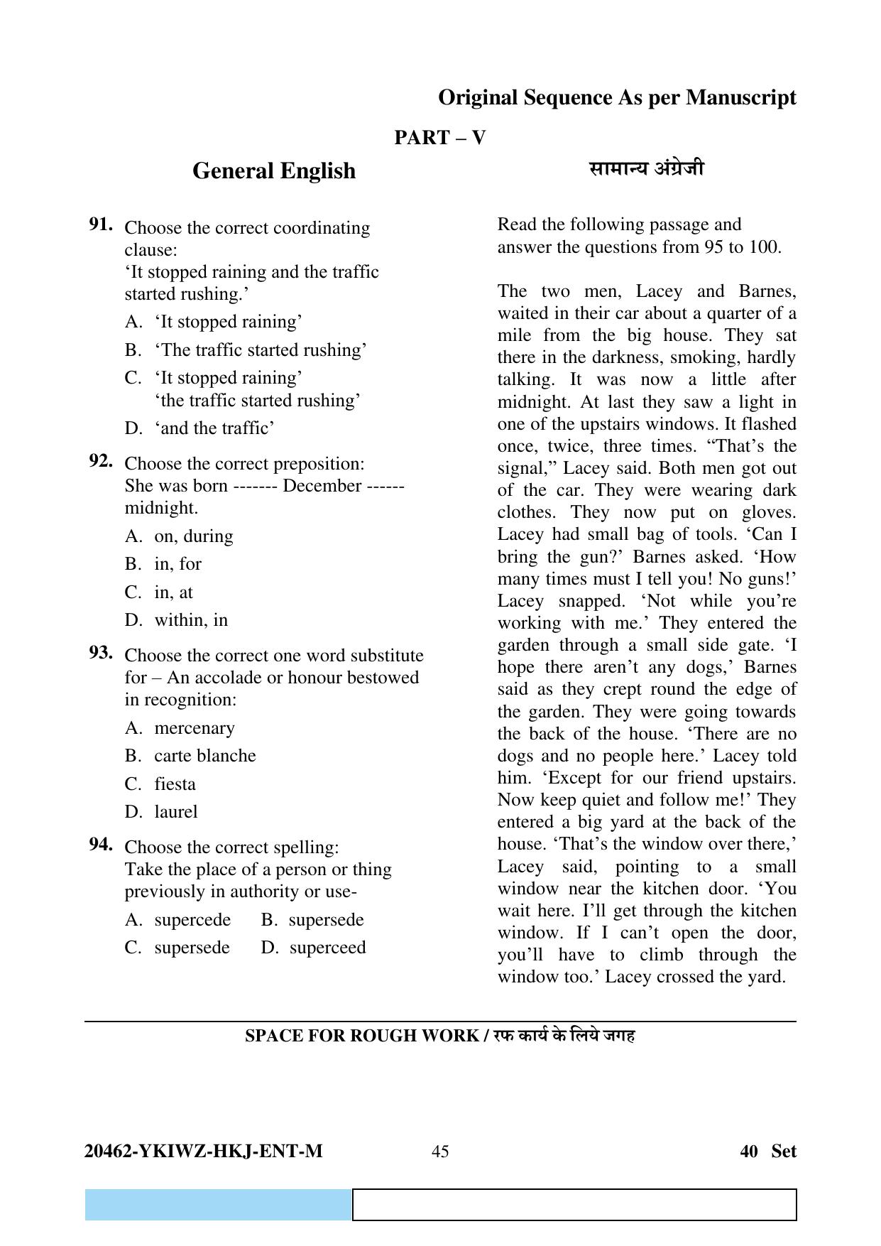 CG Pre B.Ed 2024 Question Paper - Page 45