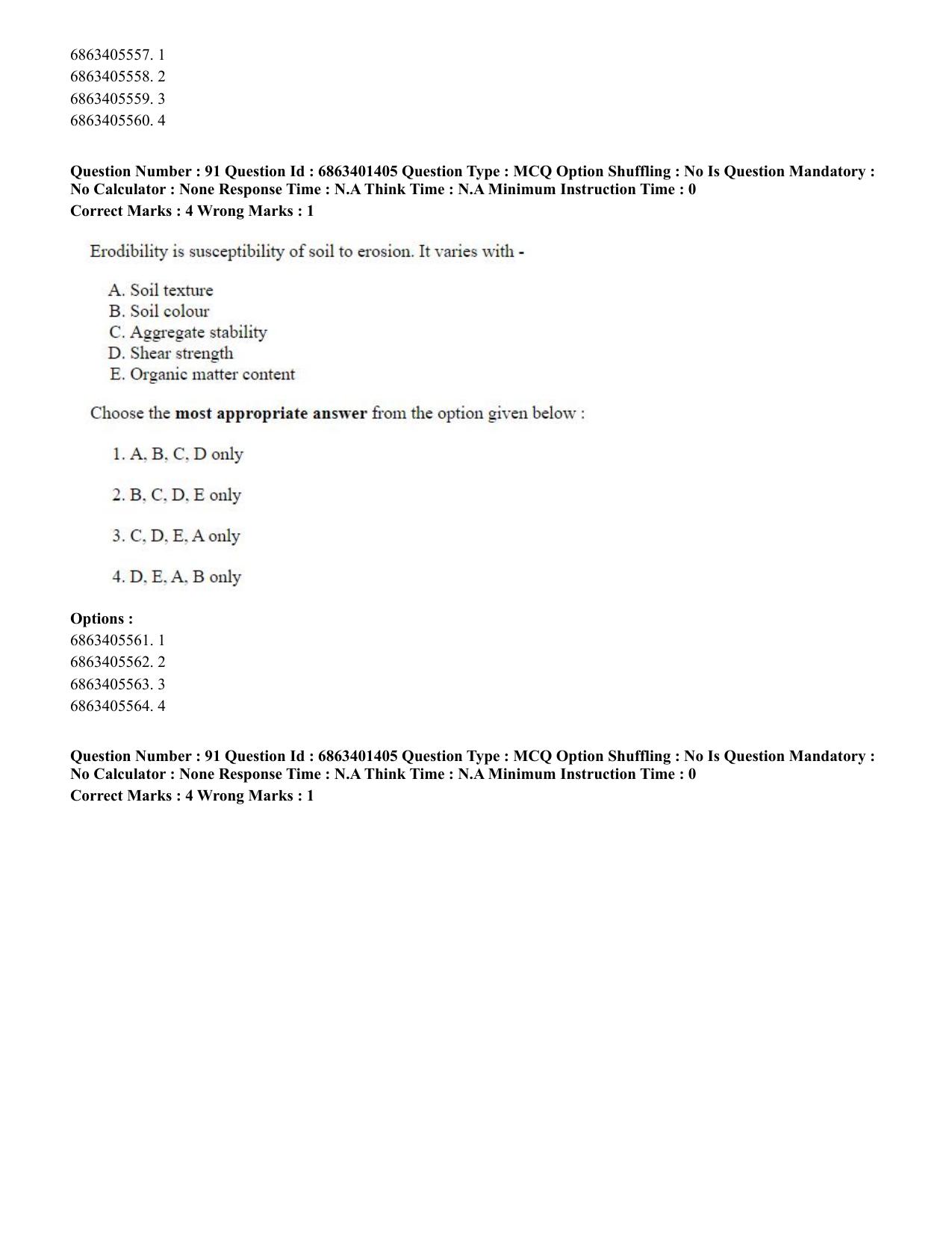 CUET PG 2023: MTQP11 – Water Engineering and Management (Hindi)-Shift 2 (05-06-2023) Question Paper - Page 91