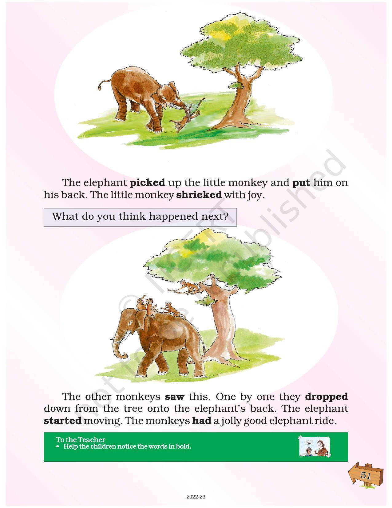 NCERT Book for Class 2 English (Raindrops):Chapter 12-The Monkey and The Elephant - Page 2