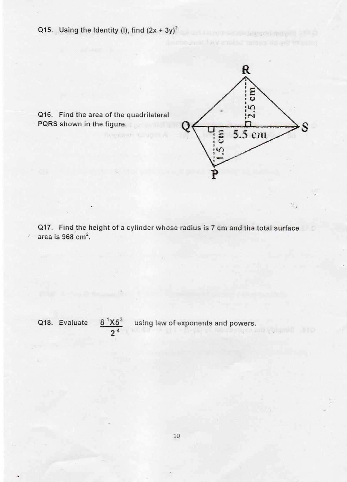 Sainik School Class 9 Question Paper 2015 in English - Page 6