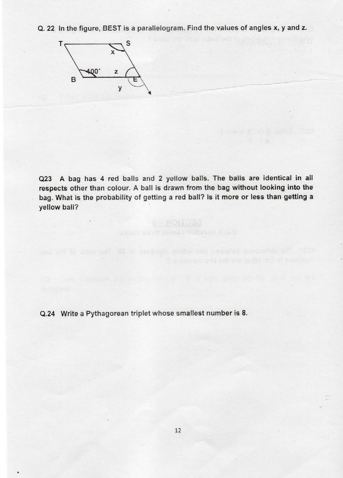 Sainik School Class 9 Question Paper 2015 in English - Page 8