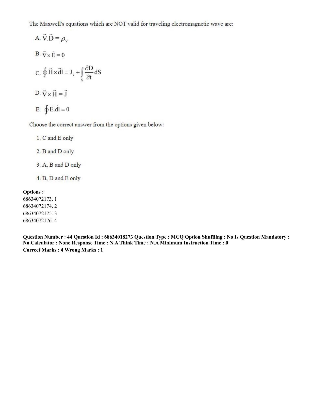 CUET PG 2023: SCQP15 – Geophysics(HINDI) - Shift 3 (13-06-2023) Question Paper - Page 47