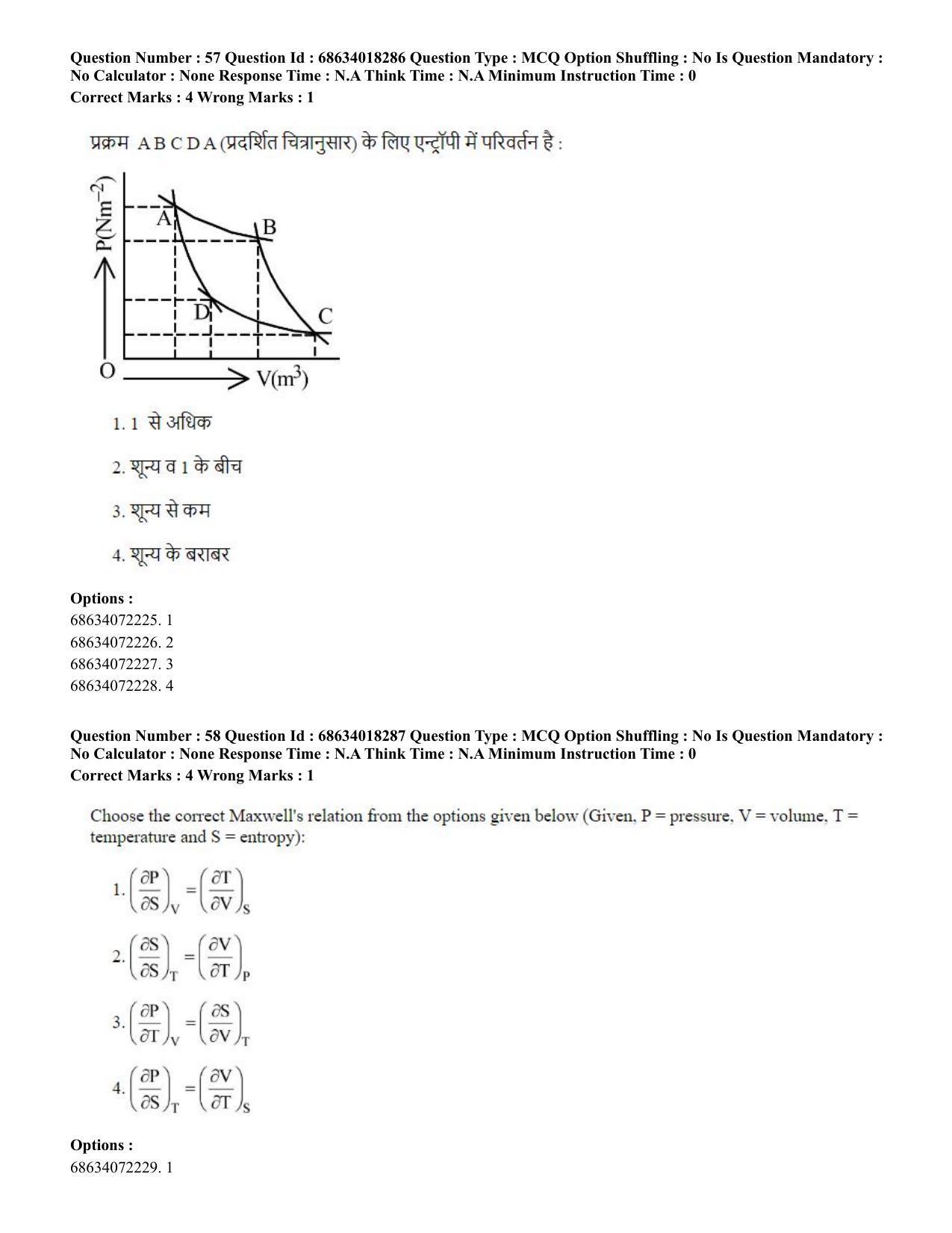 CUET PG 2023: SCQP15 – Geophysics(HINDI) - Shift 3 (13-06-2023) Question Paper - Page 61