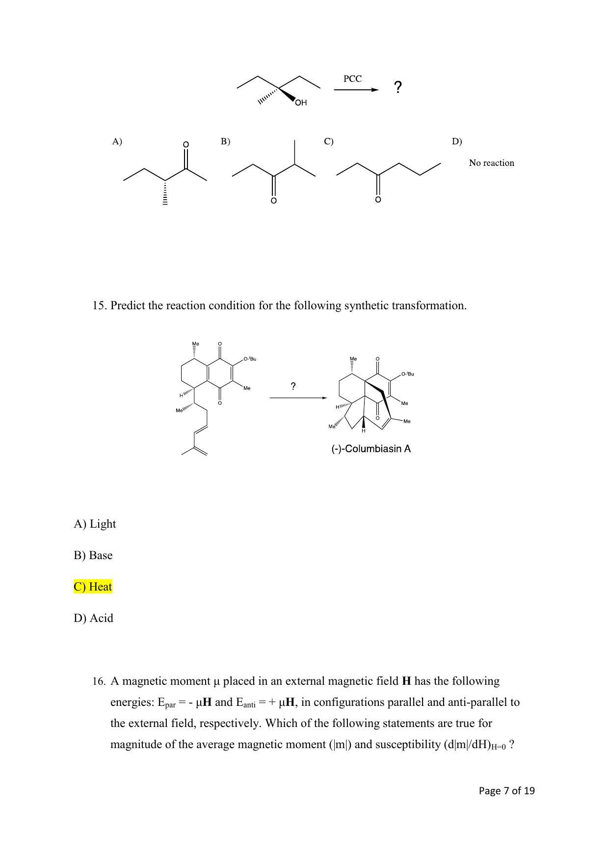 TIFR GS 2021 Chemistry Question Paper - Page 7