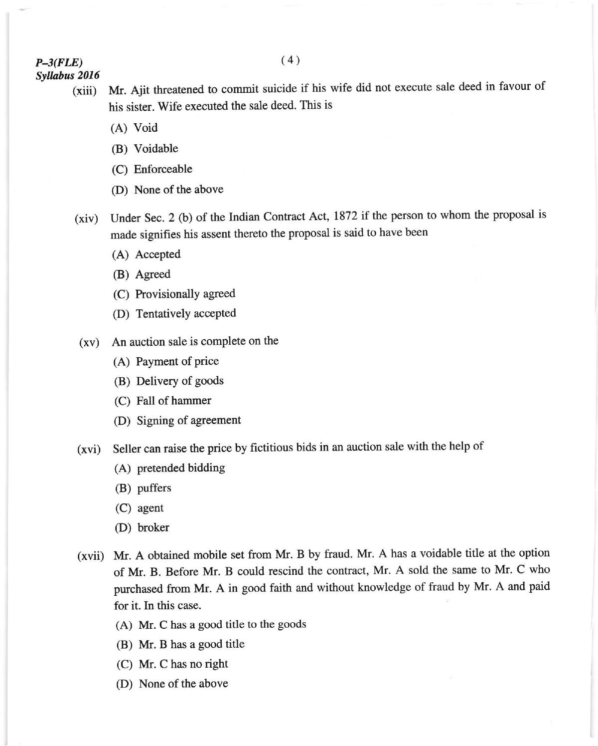 ICMAI June 2018 Fundamentals of Laws and Ethics Question Paper - Page 4